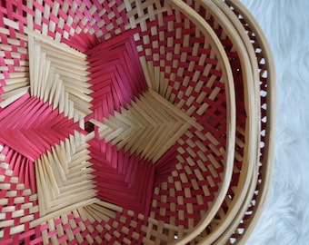 Pattern Hexagon Nesting Baskets • Set of 4
