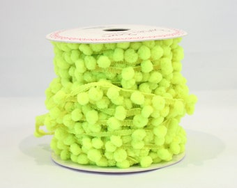 Neon yellow pom pom trim - 5m