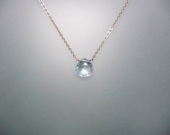 Blue Topaz briolette drop necklace
