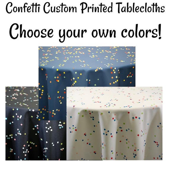 confetti custom printed party design tablecloth printed