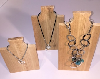 Necklace Stand in Raw Cedar Wood - Jewelry Display, Necklace Display, Necklace Tree, Jewelry Stand, Necklace Holder, Hanger, Rack, Bust