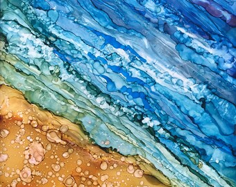 She Sells Sea Shells- Alcohol Ink on Tile