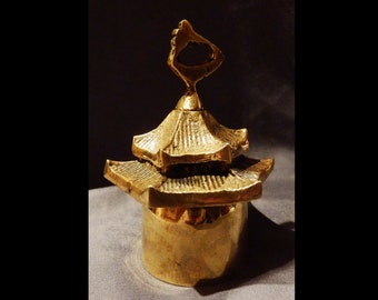Chinese Roof Top Meditation Bell - brass