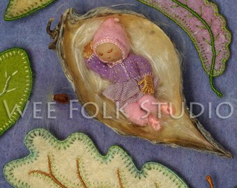 4 card set - Milkweed baby - Wee Folk