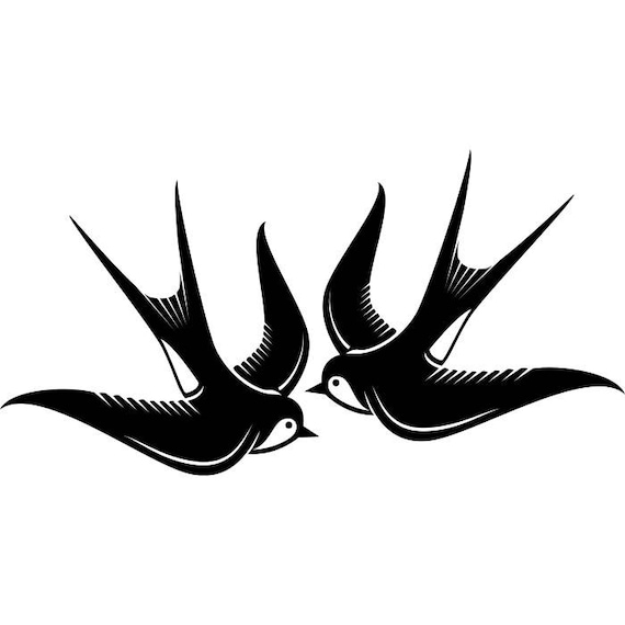 Swallow Bird Nest Tattoo Company Logo .SVG .EPS .PNG Instant