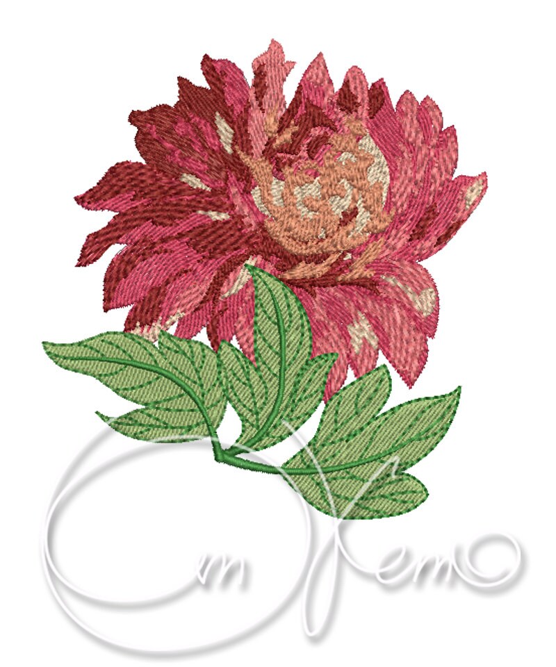 Machine Embroidery File Peony Flower