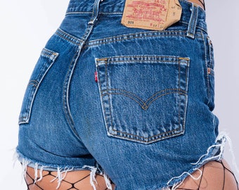 Vintage Levi’s 501 High Waisted Denim Shorts | Frayed Levi Festival Cut Off Shorts | All Sizes