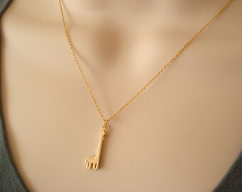 Tiny gold giraffe necklace..simple handmade jewelry, Animal everyday protection, lucky charm, bridal jewelry, wedding, bridesmaid gift