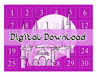 Ramadan Countdown Calendar (Purple) - Digital Download