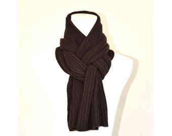 Cashmere scarf , Chocolate Brown.