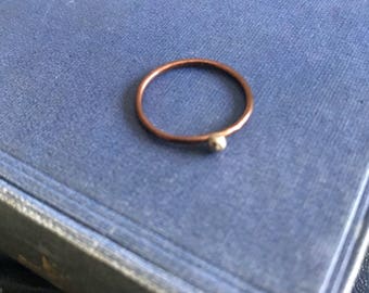 Copper and Silver Thin Stacking Ring