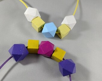 Critical Role Character Inspired Bead Necklaces - Vox Machina - Vex, Vax, Pike, Percy, Keyleth, Scanlan, Grog - D20 + D6 / Geometric Beads