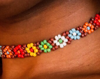 Multicolor beaded Choker