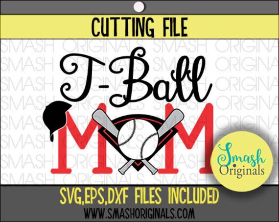 Download T-Ball Mom Cutting File in SVG EPS and Dxf format for Cricut