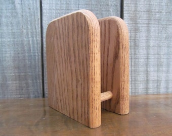 1970's Oak Wood Napkin Caddy