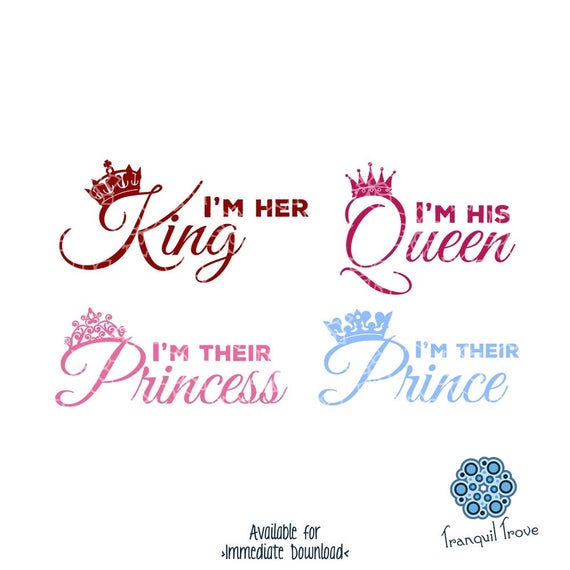 Download SVG & DXF design Set of 4 I'm her King I'm his