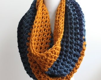 Oversized Knit Scarf, Huge Infinity Scarf, Crochet Scarf, Chunky Scarf, Choice of Three Colors, Custom Scarf