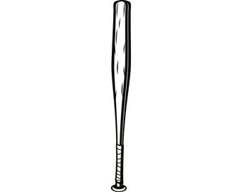 Baseball Bat #4 Wood Stick Ball Sports League Equipment Team Game Field Logo .SVG .EPS .PNG Digital Clipart Vector Cricut Cut Cutting File