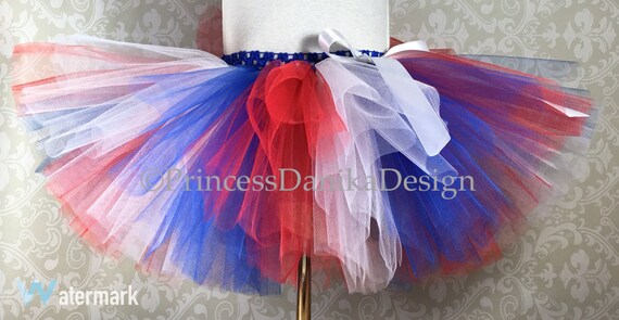 Striped Red White and Blue Tutu Captain America Inspired
