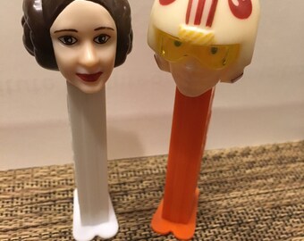 Princess Leia and Luke Skywalker Pez - Vintage 1998
