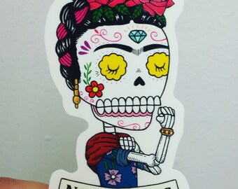 No Te Rajes Riveter Calavera Clear Vinyl Sticker Day of the Dead