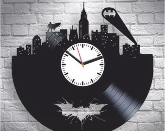 Batman Vinyl Wall Clock, Wall Clock Modern, DC Comics Gift For Boy, Batman Vinyl Record Wall Clock, Wall Clock Vintage, Birthday Gift
