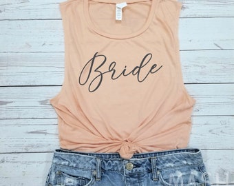 bride tank, bride muscle tank, bride tank top, muscle tank, getting married, engaged tank, bachelorette tank, bride gift, gift for bride