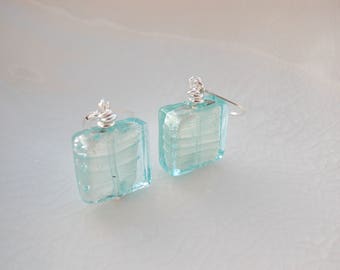 Murano Glass Blue Earrings