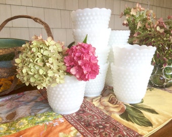Vases Milk Glass Vases Milk Glass Bowl Milk Glass Planter Hobnail Glass White Vases Wedding Centerpieces Wedding Vases Planter Pot White Pot