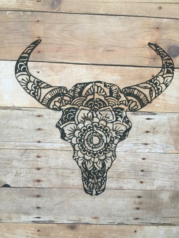 Download Unique Cow Skull Mandala Vinyl Decal for Yeti iPhone Laptop