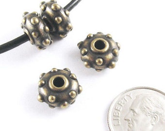 TierraCast 2mm Hole Beads For Leather-BRASS OXIDE RIVET 10mm (4)