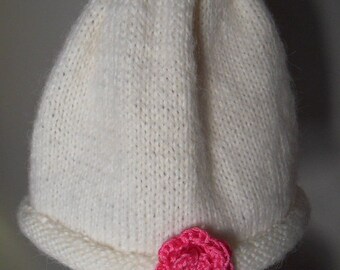 White baby girl newborn Hat 0-3 months