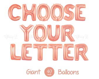 NEW Rose Gold Letter Balloons - Giant 40" Inch Mylar Balloons - You Choose the Letter You Want - Metallic Rose Gold - Authentic Megaloons