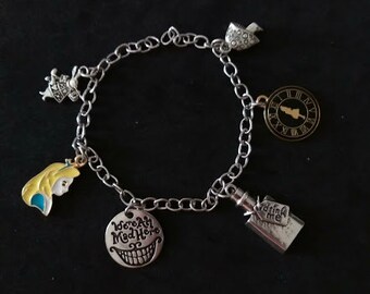 Alice in Wonderland Inspired Charm Bracelet