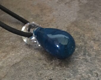 Blue glass pendant (borosilicate)