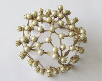 Vintage Pearl Bun Cover Expandable Chignon Holder