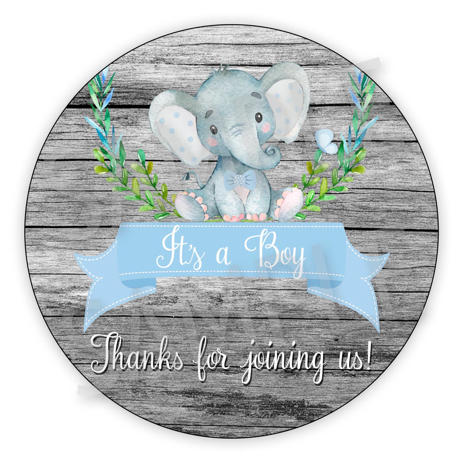 Cute Its a boy Baby Elephant Baby Shower Gift Tags Printable