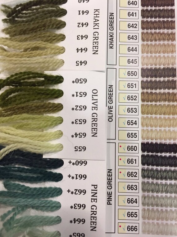 color card chart with vintage paternayan persian 3ply paternayan yarn conversion chart