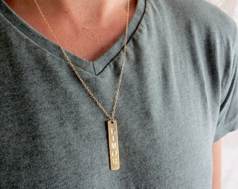 Men's Personalized Necklace - Men's Engraved Necklace - Customized Men Necklace - Men's Initial Necklace - Men's Coordinates Necklace