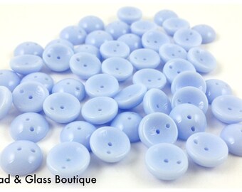 15% OFF SALE: PREMIUM Czech Glass Piggy Bead, Two Hole Bead, 4x8mm, 50 beads, Opaque Baby Blue