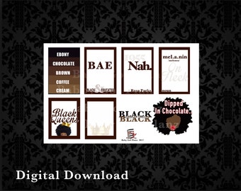 BLACK theme stickers for black history month.