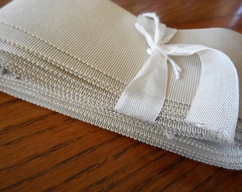 5Yds Wide VINTAGE Tan Taupe Grosgrain Applique Trim Millinery Ribbon