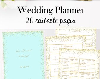 editable wedding planner template wedding planning