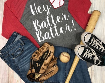 Hey Batter Batter, Baseball Shirt, Raglan, Baseball Tee, Womens