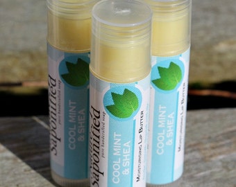 Handmade in Ireland 100% Natural Cool Mint Moisturising Lip Butter with Peppermint Essential Oils