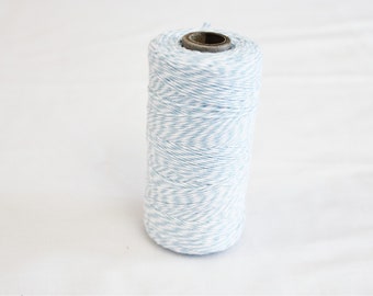 Spool of Light Blue and White Bakers Twine - 240 yards