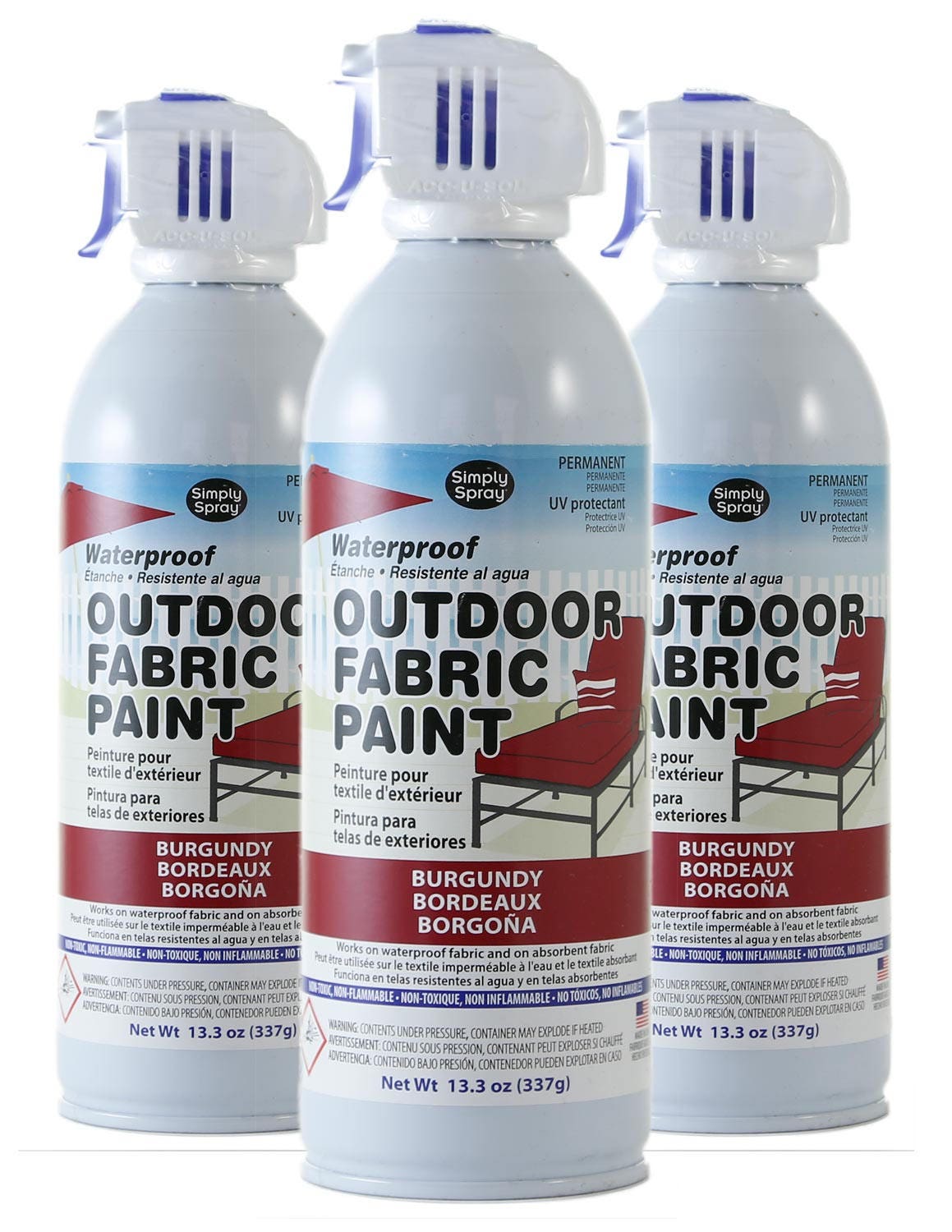 Simply Spray Outdoor Waterproof Fabric Spray Paint BURGUNDY