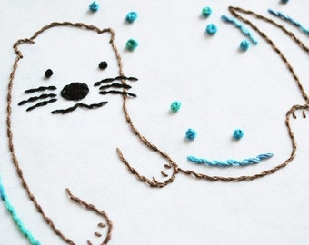Sweet Otter - Animal Embroidery Pattern