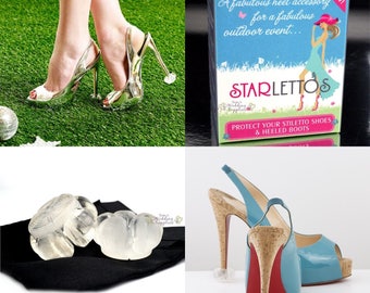 Starlettos Crystal Clear Heel Protectors Stiletto Tips Genuine Starletto Shoe