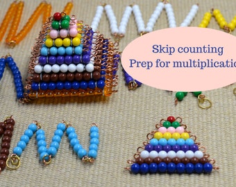 Montessori colored bead set / prep for multiplication / Math material / skip counting/educational material / homeschooler